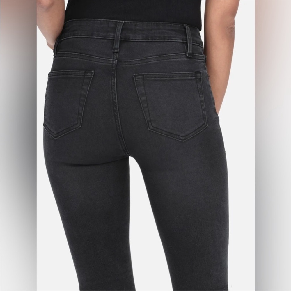 BOGO! FRAME Le Crop Mini Boot Raw Edge in Kerry Black Denim Jeans Size 27 - Picture 4 of 10